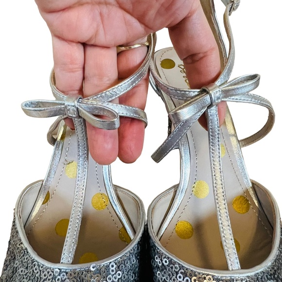 NWOT Boden Jennifer silver sequin T-strap heels... - Picture 6 of 7